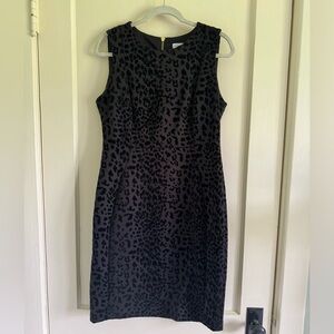 Calvin Klein Black Animal Print pattern dress, Size 12